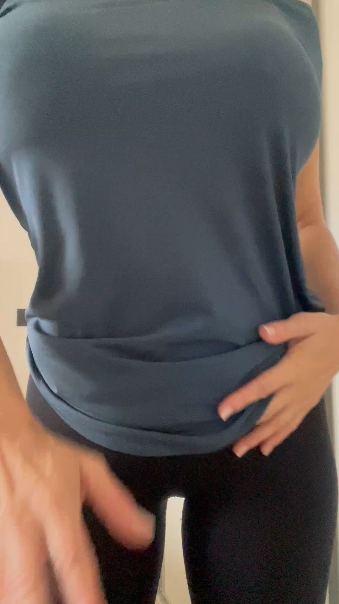 Showing off my leggings after pilates class