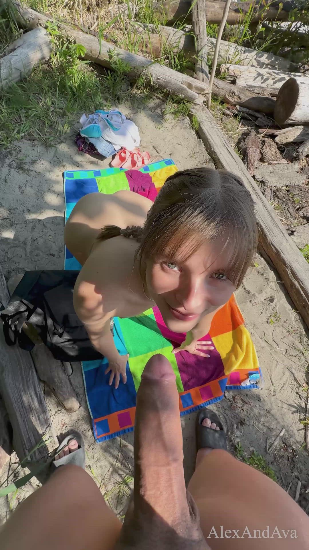 Sucking BWC on the beach